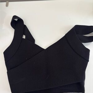 Babaton Black Ribbed Tank Top